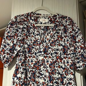 Xirena midi dress with pockets. Cotton. 3/4 sleeves (elastic).